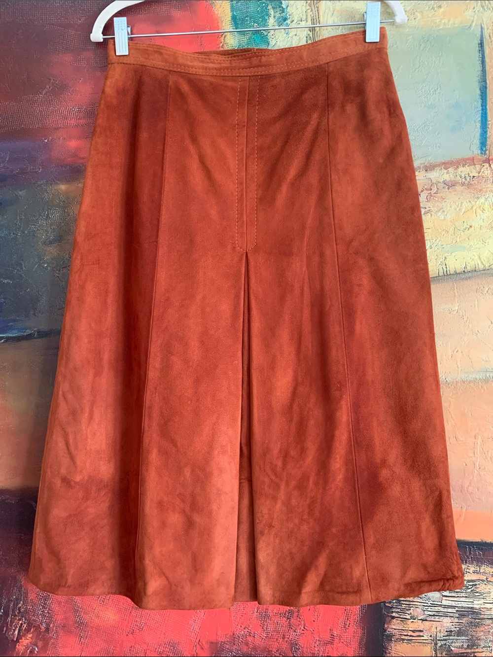 VTG 70s Deastock Two Piece Suede Vest & Skirt Set , Current Sz US 6-8 - Picture 4 of 17